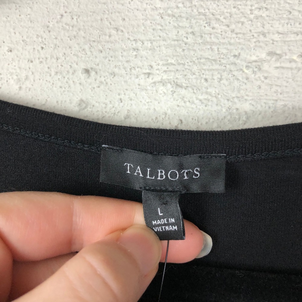 NEW Talbots Pleated Sleeve Crewneck Top Size L Career Office‎ Whimsigoth - Picture 5 of 7
